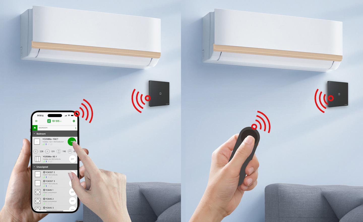 Built-in IR Emitter for Device Operation by Infrared Remote Control or Yoswit App
