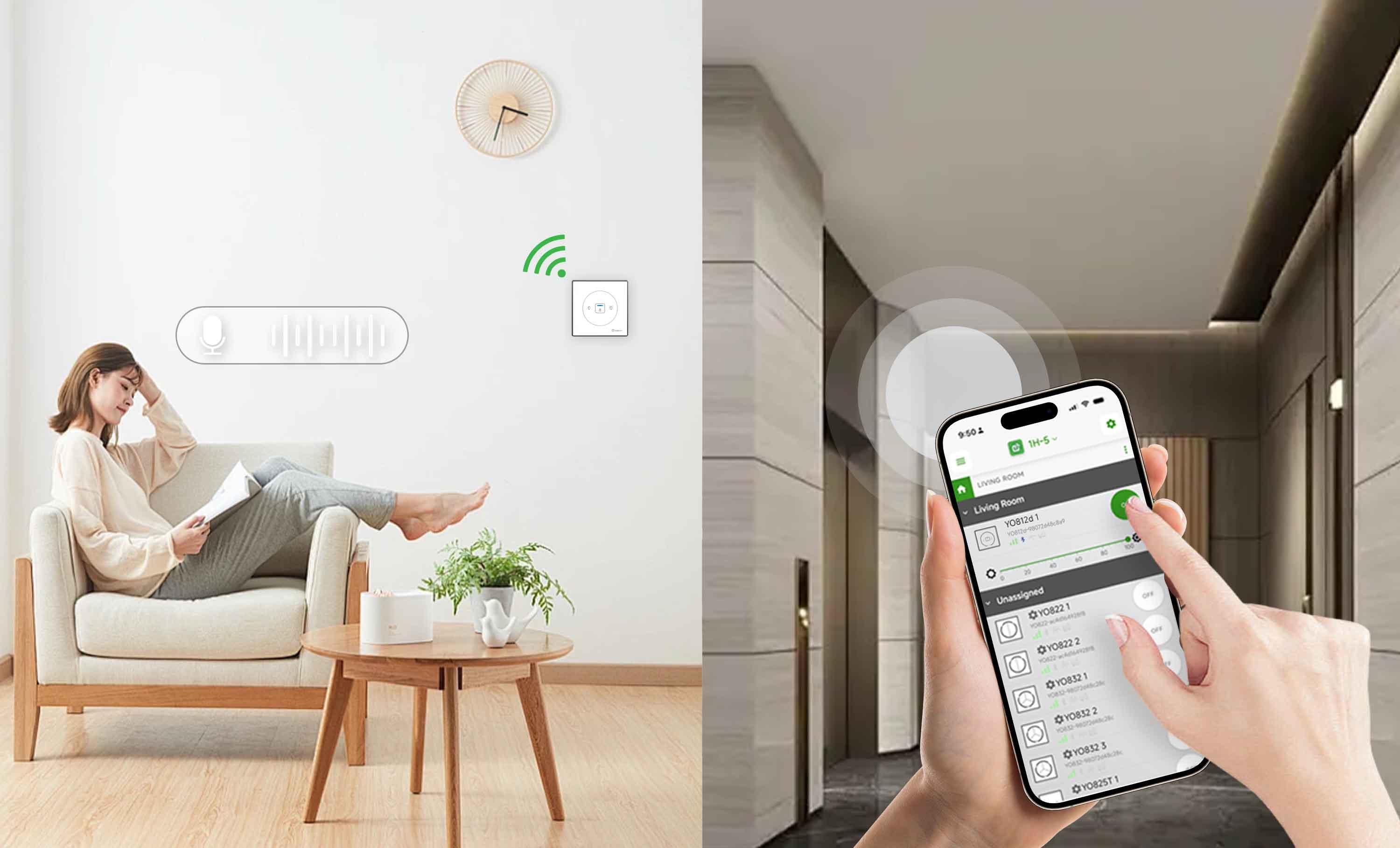 Voice Control and Remote Control via Yoswit App