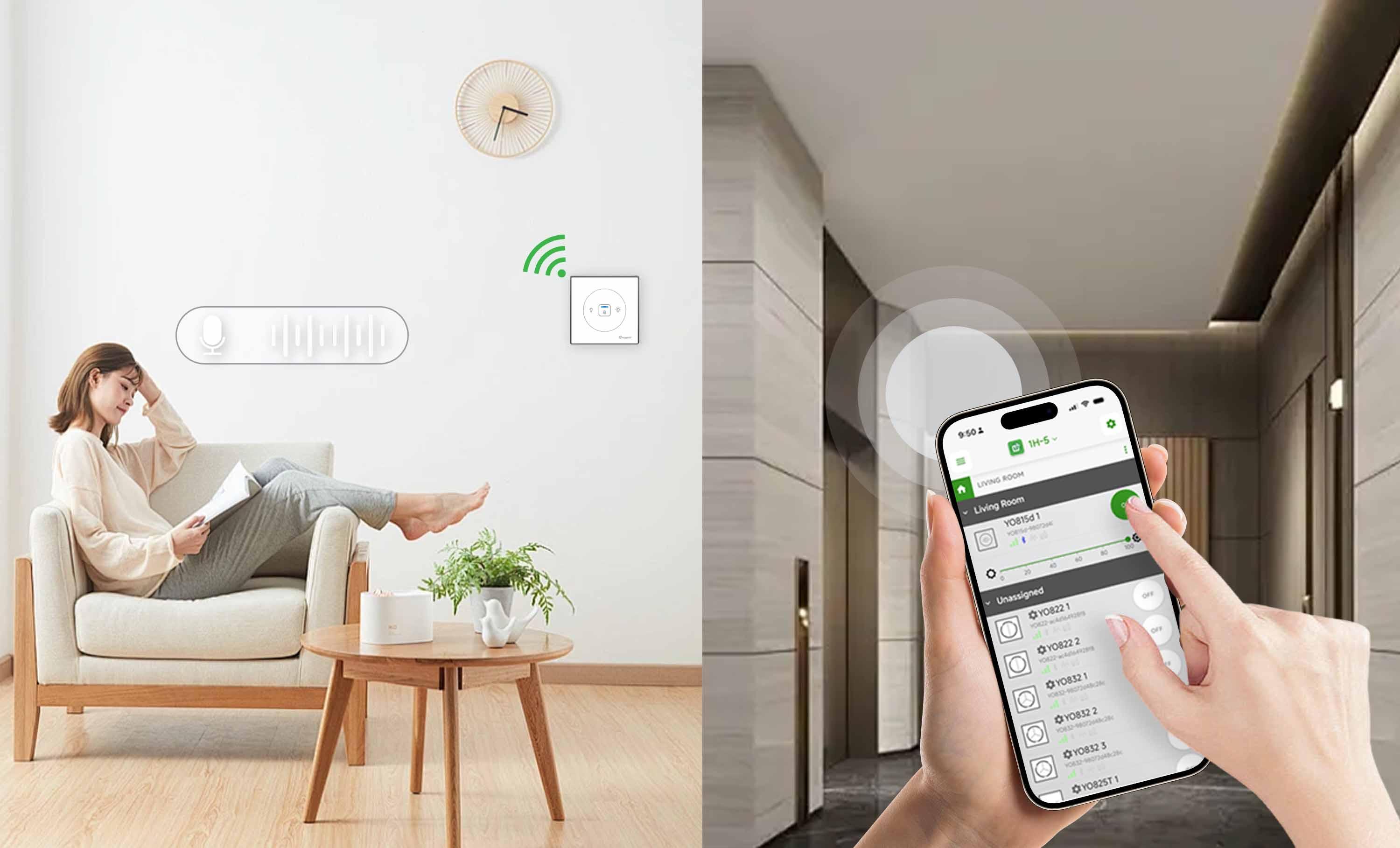 Voice Control and Remote Control via Yoswit App
