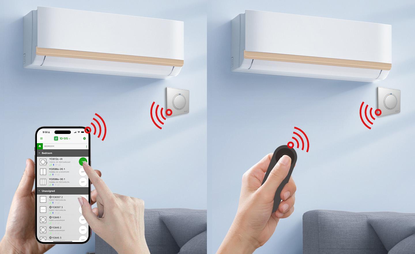 Built-in IR Emitter for Device Operation by Infrared Remote Control or Yoswit App